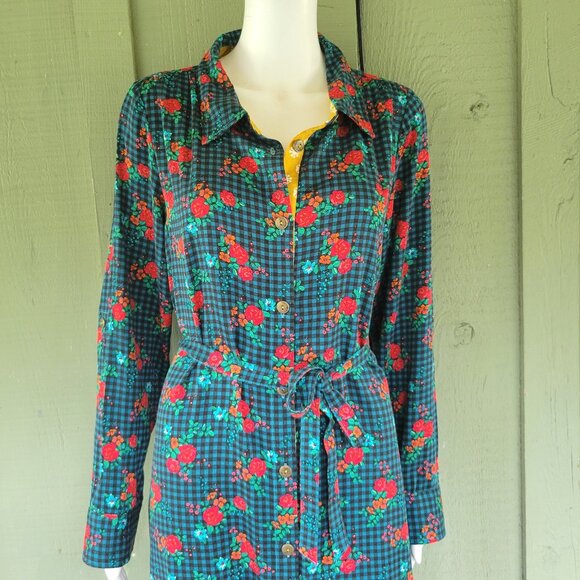 MATILDA JANE Fa La La Shirt Dress Medium Adjustable sleeves - Picture 3 of 7